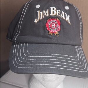 Mens black Jim Bean baseball hat cap one size. NWOT